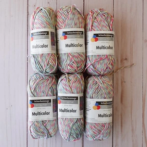 Schachenmayr Multicolor ~ Lot of 6 ~ 90 Pastel ~ 100% Cotton ~ Variegated - Picture 1 of 4