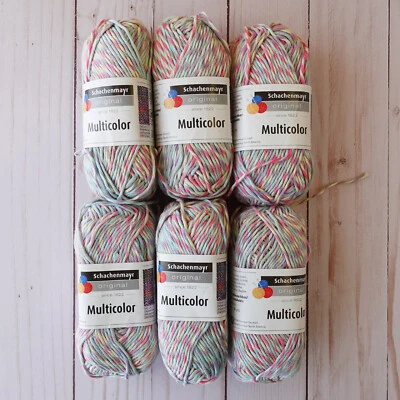 Schachenmayr Multicolor ~ Lote de 6 ~ 90 Pastel ~ 100% Algodón ~ Variegado Foto 1 de 4