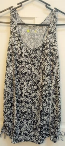 Xersion Activewear Tank Top Racerback Side Tie Women's L Black Floral NWT - Picture 1 of 7