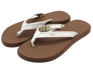 Flojos Damen Flip Flops Elfenbein Weiß/Braun - Bild 1 von 5