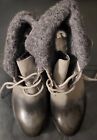 Geox Boots Designers Patrick Cox Grey Suede Patent Leather Fur  Size 3 / 37