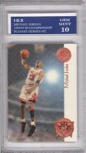 MICHAEL JORDAN GEM MINT 10 Chicago Bulls RARE SP Playoff Heroes Basketball Card! - Picture 1 of 1