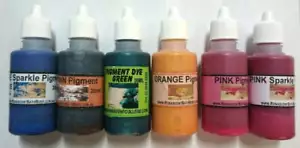 6 X SPECIALTY Pigment Colours Liquid 30ml, Soaps,Bath,Crafts. Aust, Non bleeding - Picture 1 of 7