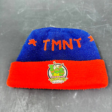 Teenage Mutant Ninja Turtles Michaelangelo Beanie Orange Blue Cap Hat 1990 - Vtg