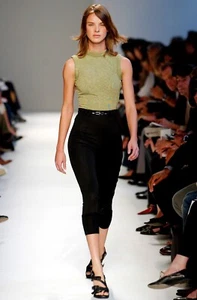 Balenciaga Spring Summer 2003 Black Rayon Scuba Zipper Leggings Size 36 Runway - Picture 1 of 9