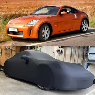 For Nissan 350Z 370Z Full Car Cover Indoor Satin Stretch Dust-proof Custom Black - Image 1 of 4