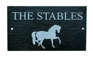 Personalised Engraved Slate House Door Gate ANY Number Name Plaque Sign Horse - Picture 1 of 2