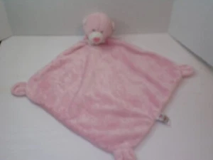 Baby Ganz Lovey Pink Bear Snuggles Blanket Security square Soft Plush Infant 12" - Picture 1 of 8