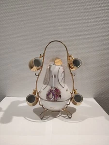 Service à liqueur, Forme poire, Avec support, Porcelaine française - Imagen 1 de 19