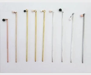 HAIR STICK PIN. GENUINE CORAL, PEARL, JADE HAIR PINS! - Picture 1 of 22
