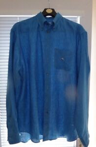 Etro mens azure blue linen shirt tagged 42 collar, body XXL