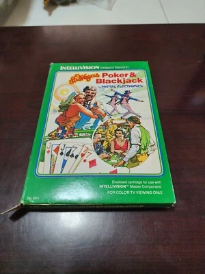 Vintage Intellivision Poker & Blackjack, In original box, One Overlay! - Image 1 of 3