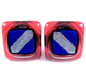 Perillas de cajón para gabinete de vidrio DICROIC EE. UU. rojo azul plateado cocina de baño - Imagen 1 de 12