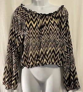 Camicetta Rue 21 retrò a rete crop top XL manica lunga - Foto 1 di 3