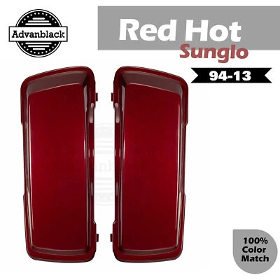 Tapa de alforja estirada extendida estándar Red Hot Sunglo para Harley 94-13 Foto 1 de 4