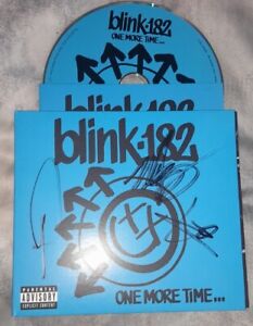 RARE BLINK 182 SIGNED X3 ONE MORE TIME CD TOM DELONGE MARK HOPPUS TRAVIS BARKER