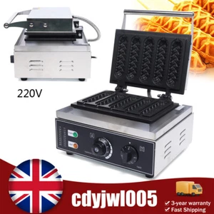 1500W 5 Grooves Commercial Electric Waffle Maker Hot Dog Baker Machine Non-Stick - Picture 1 of 17