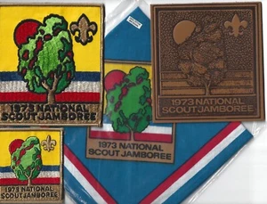 1973 National Scout Jamboree lot, pocket & jacket patches, neckerchief, mint/new - Picture 1 of 1