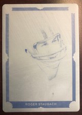 ROGER STAUBACH 2021 Leaf Art of Sport BLACK PRINTING PLATE 1 OF 1 Dallas Cowboys