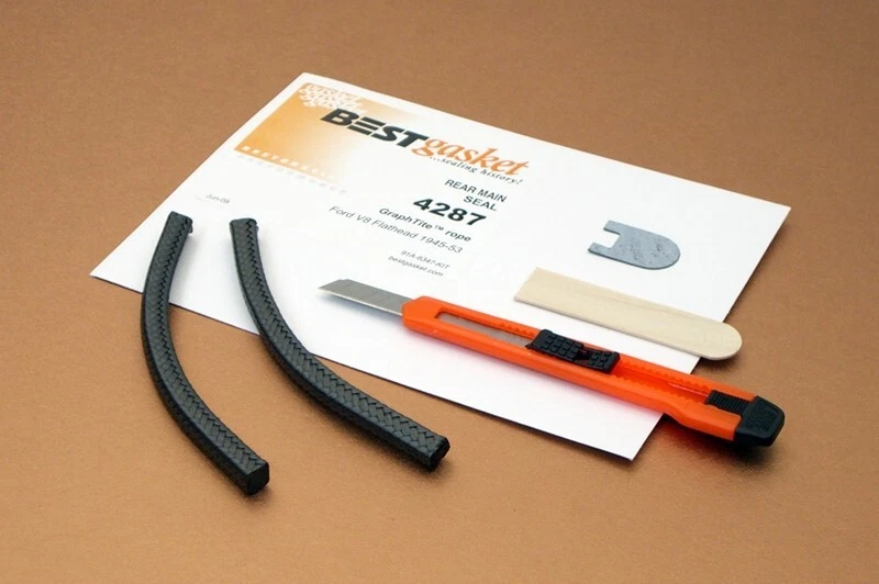 Junta de cojinete principal trasero grafito estilo cuerda Ford Flathead 1939-53 239 255 Foto 1 de 1