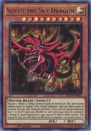 Slifer the Sky Dragon - KICO-EN063 - Pharaoh Ultra Rare 1st Ed Yugioh Konami - Image 1 of 1