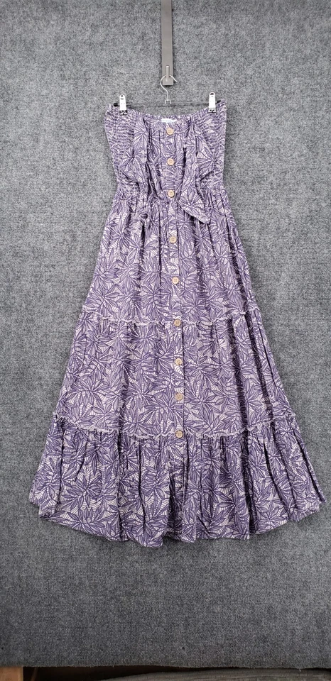 Vestido Blue Island Para Mujer L Grande Púrpura Línea A Maxi Sin Mangas Floral Playa Foto 1 de 4