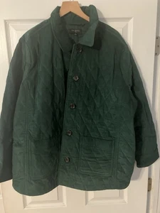 Talbots Jacket Womens 2XL Green Quilted Gold Button Lightweight Travel - Picture 1 of 6