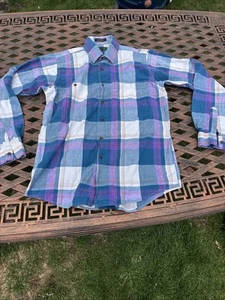 Mens Medium Colours By Alexander Julian Plaid Multicolor VTG Long Sleeve Button - Picture 1 of 5