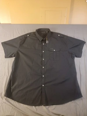 Camisa Sean John Para Hombres 6XB Grande Negra Lino Blassic Abotonada Y2K Foto 1 de 4