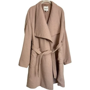 Abrigo Madewell Delancey Polvoriento Rosa Mezcla de Lana Chaqueta Larga con Cinturón Talla M - Imagen 1 de 14