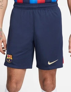 Nike FC BARCELONA Soccer Shorts Size LARGE Men’s Blue Dri-Fit - Picture 1 of 5