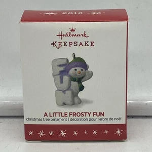 2016 Hallmark Keepsake Ornament A Little Frosty Fun Miniature - FREE SHIPPING - Picture 1 of 4