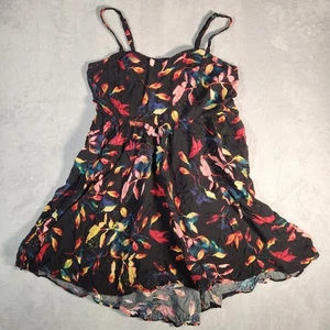 Torrid Kleid Damen Größe 1X schwarz Blumenmuster Blätter Babydoll Midi ärmellos Herbst - Bild 1 von 10