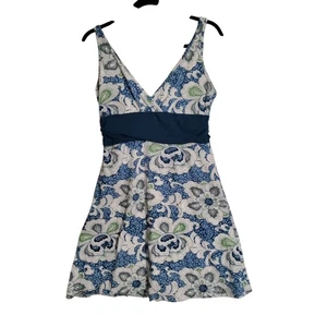 PATAGONIA FLORAL ACTIVE Tank DRESS Womnas Size Large Organic Cotton Blend - Picture 1 of 8