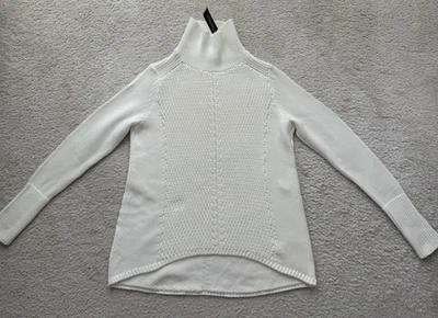 Nuevo con etiquetas Suéter de Algodón Blanco (Marfil) Mercado Negro Casa Blanca Cuello Simulado Talla XS Foto 1 de 4
