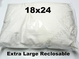 4 Reclosable Plastic Storage Bags 18''x 24'' Clear 2 Mil LARGE Zip-Top Bags - Picture 1 of 6