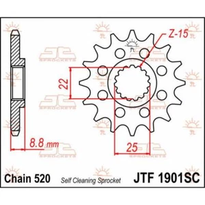 JTF1901.13SC PIGNONE IN ACCIAIO JT HUSQVARNA 250 TC 2015- Passo 520 - 13 denti - Picture 1 of 5