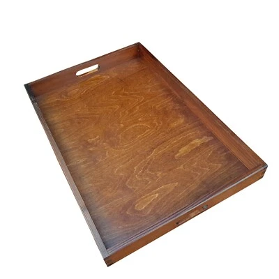 Extra Large Wooden Serving Tray 60 cm x 40 cm x 6 cm, - Brown - Image 1 of 4