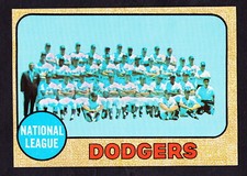 1968 TOPPS #168 LOS ANGELES DODGERS TEAM CARD W/DON DRYSDALE & DON SUTTON