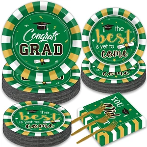 50 Guests Graduation Party Plates Napkins Supplies Set Congrats Grad Class of 20 - Picture 1 of 12