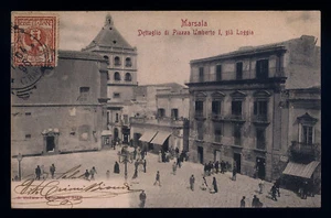 cartolina MARSALA dettaglio di piazza umberto I gia' loggia - Picture 1 of 2