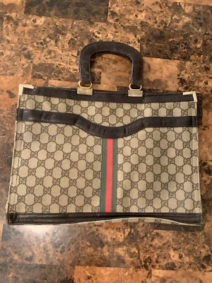 Bolso Gucci Vintage Estilo Portafolio Bolsa *Raro* Foto 1 de 4