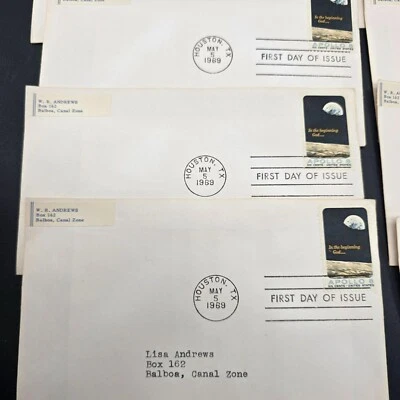 Apollo 8 First Day Of Issue Stamped Envelopes Set Of 10 Vintage 1969 LI3028 - Image 1 of 4