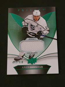 2018-19 UPPER DECK TRILOGY ANZE KOPITAR #44 #ed 472/538 GREEN JERSEY