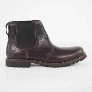 Timberland Men's Larchmont Dark Brown Leather Chelsea Boot 9706A ALL SIZES - Picture 1 of 8