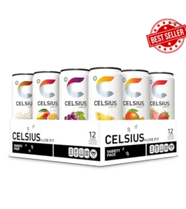 Celsius Verschiedene Geschmacksrichtungen Offizielles Variety Pack Energy Drinks, 12 flüssige Unzen (12er Pack) - Bild 1 von 4