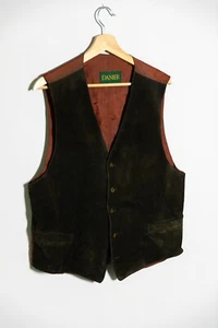 Danier Vintage 90s Suit Vest Unisex Button Up Waistcoat - Men's Large - Picture 1 of 9