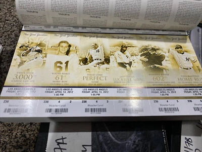 2012 NEW YORK YANKEES TICKET STUB PICK THE PLAYER ON THE TICKET IN DROPBOX - Image 1 of 4