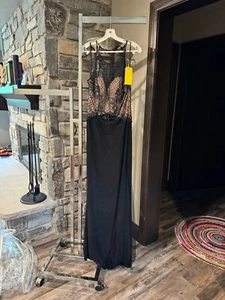 Impresionante Vestido de Gala Milano E1920 Negro Talla 12 Flash ¡Oferta! - Imagen 1 de 6