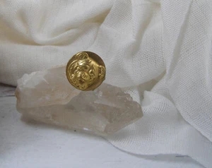 Vintage Brass American Bulldog Ring Handmade Adjustable Coin Medallion Jewelry - Picture 1 of 7